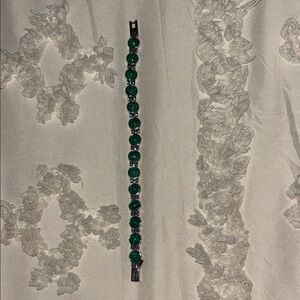 Stylish Green and Silver Bracelet